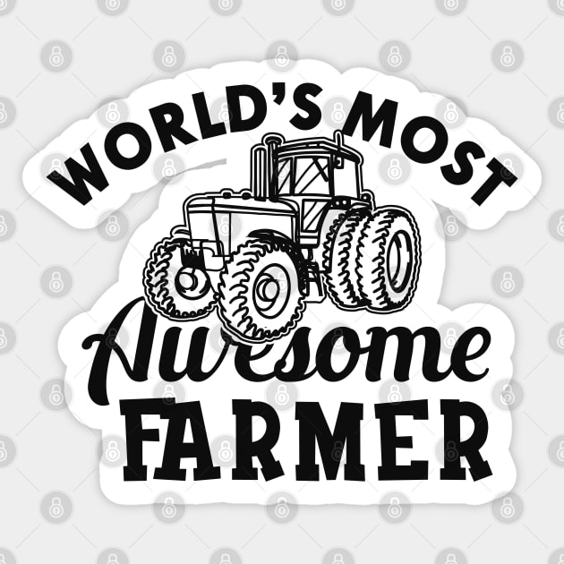 Farmer - World's most awesome farmer Sticker by KC Happy Shop